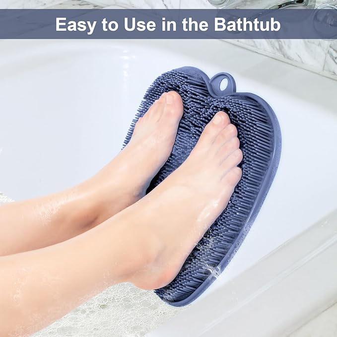 BESKAR 2Pack Shower Foot Scrubber Mat, Foot Scrubbers for Use in Shower, Cleaning & Exfoliating Your Feet No Bend
