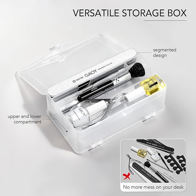 GAOY Cuticle Remover Kit, All-in-One Cuticle Trimmer and Nipper, Nail Oil and Softener, Professional Nail Care Kit with Manicure Tools Files and Buffers for Home & Salon Use