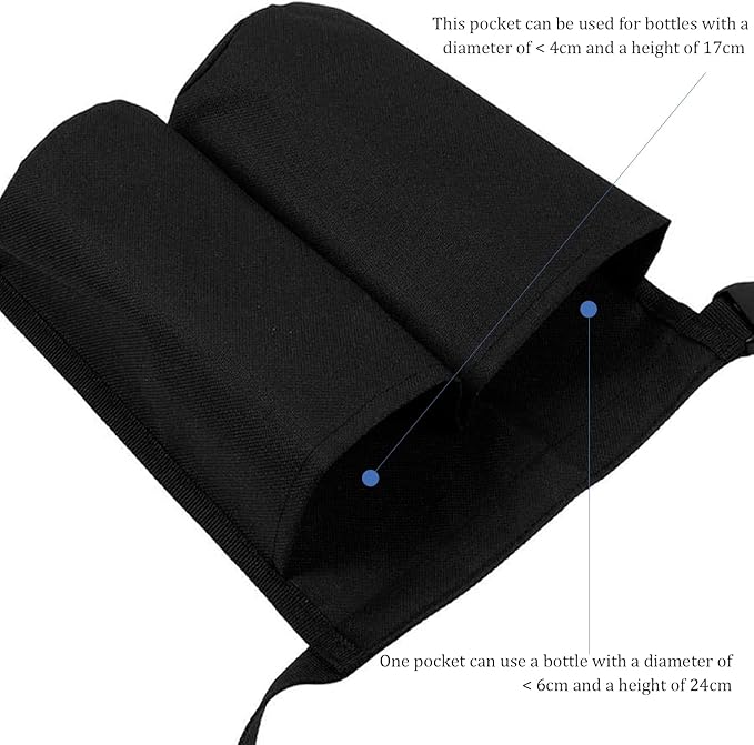 Pacify Massage Holster 2 Pocket, Adjustable Massage Lotion Oil Holster Bottle Bag for Therapist