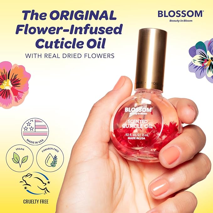 Blossom Cuticle Oil for Nails, Hydrating, Moisturizing, Scented Nail Oil Cuticle Care, Infused with Real Flowers, Made in USA, 0.5 fl. oz, Amazon Exclusive, Lily