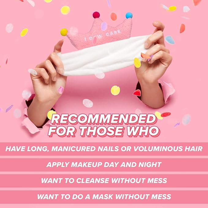 I DEW CARE Sheet Mask Pack - Hot as Sheet 5-Day Eye&Face Multi-masking Set + Face Wash Headband - Pink Tiara Bundle