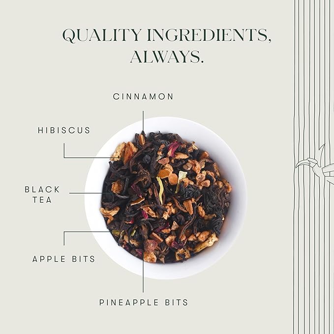 Luxmi estates Apple Cinnamon Black Tea 50 Tea Bags (100g) Pack| Limited Fall Tea | Special Edition Autumn Tea | USDA Certified Premium Black Tea | Anti-Oxidants, Immunity Booster | 50 Cups Bulk Pack