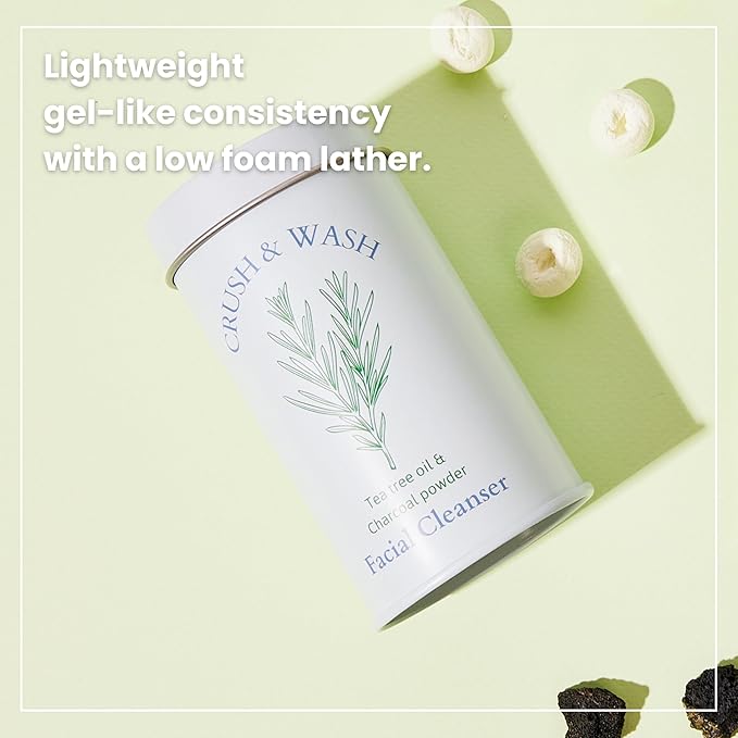 3-in-1 Solid Facial Cleanser, Exfoliator, and Wash-off Mask - Vegan, Cruelty-Free, Plastic-Free, Travel-Friendly, 1 Month Supply (60 Crushable Tablets) in Tin (Purifying Beans in Tin)