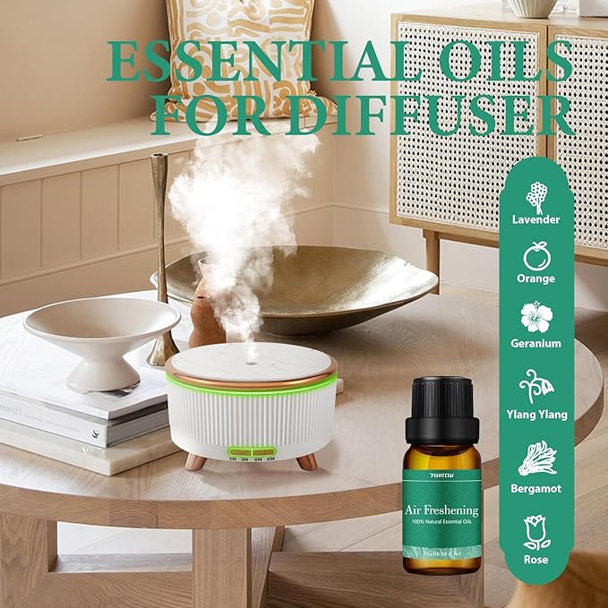 Essential Oils Blends Set for Diffusers for Home, Aromatherapy Diffuser Oil Scents - Calming, Sweet Dreams, Immunity, Relax, Mood, Fresh Air, Fragrance Oils for Diffusers, Massage, 6x10ml