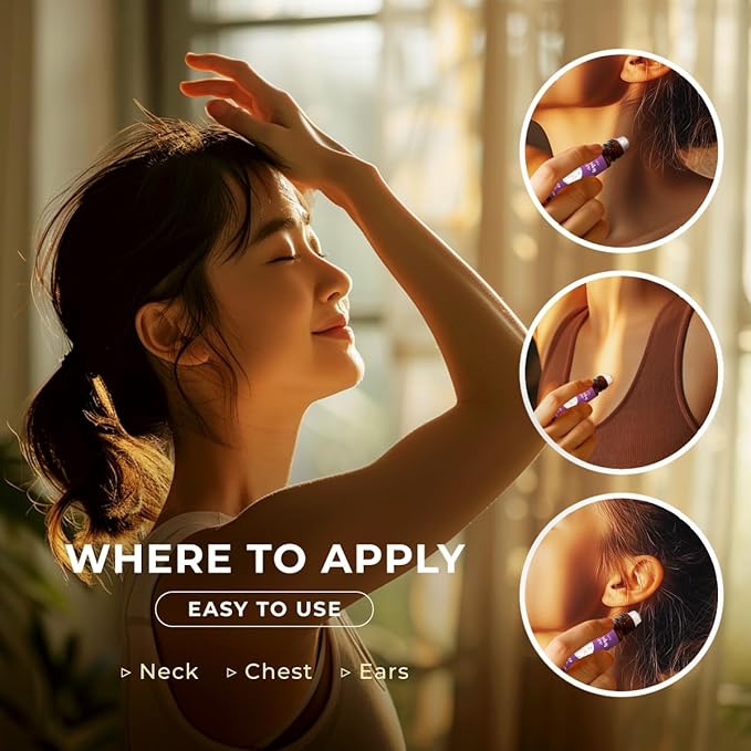 Gya Labs Sleep Well Essential Oil Roll on - 100% Pure Natural Aromatherapy Relax Oil for Women - Blend with Calming Chamomile & Relaxing Lavender for Better Rest, Travel Size (0.34 Fl Oz)