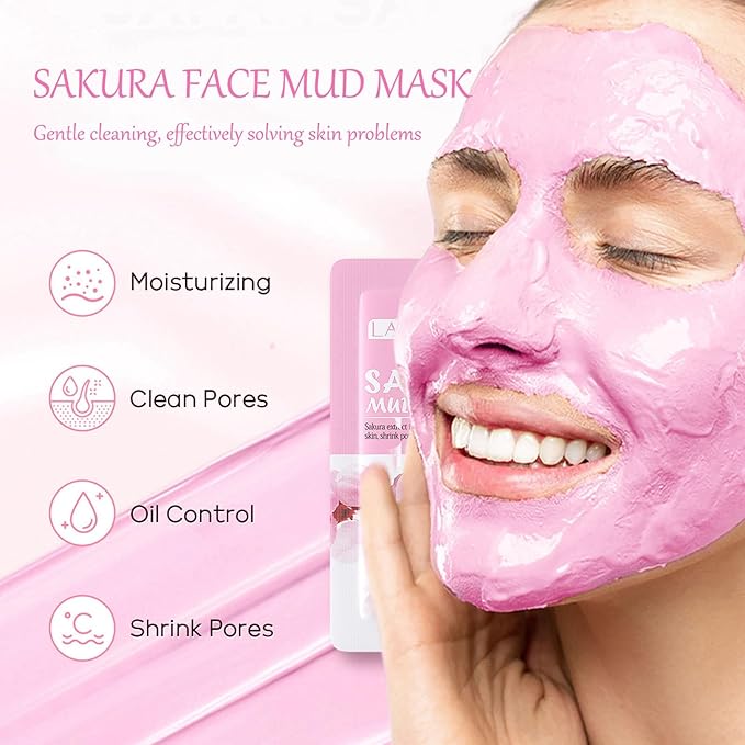 Sakura Skincare Set, Skin Care Routine Kit For Women, 7-In-1 Travel Size Toiletries Facial Kit, Deep Cleaning Skincare Kit, Teen Skin Care Kit Birthday Skincare Gift Set For Women