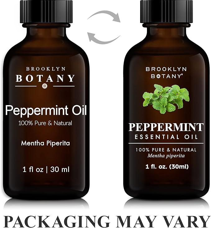 Brooklyn Botany Peppermint Essential Oil – 100% Pure and Natural – Premium Grade Oil with Dropper - for Aromatherapy and Diffuser - 1 Fl Oz