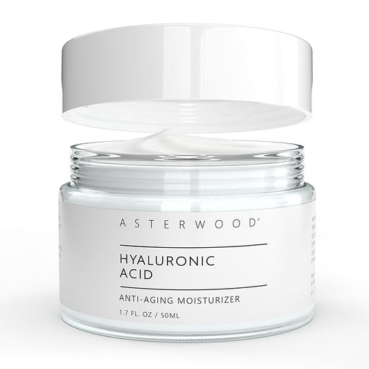 Asterwood Hyaluronic Acid Moisturizer - Anti-Aging, Wrinkle Reducing, Moisturizing, Hydrating - Fragrance-Free, Non-Comedogenic - 1.7 Fl Oz
