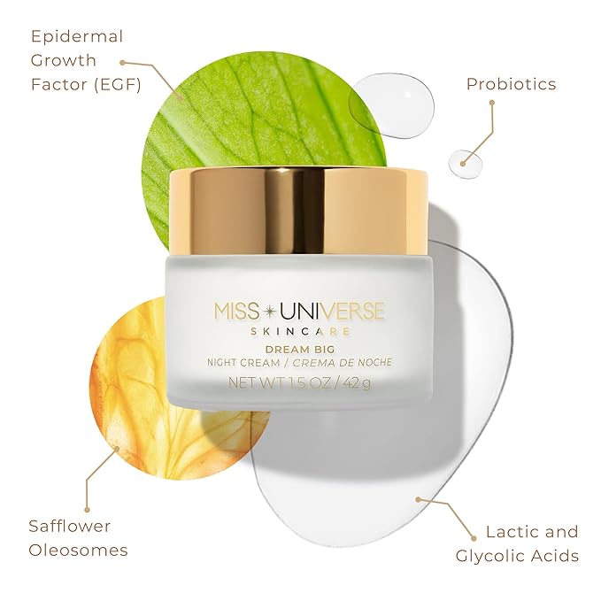 Dream Big Night Cream 42g, Anti-Aging Face Moisturizer, Facial Skin Care Product with Hyaluronic Acid and Glycolic Acid, Moisturizer Face Cream, Vitamin C Face Cream for Women