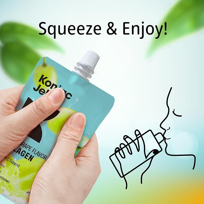 Konjac Jelly Green Grape Flavor with Collagen Peptides 10 Packs and Konjac Noodles Variety Gluten Free 12 Packs Low Calorie, Keto, Sugar Free, Healthy Food