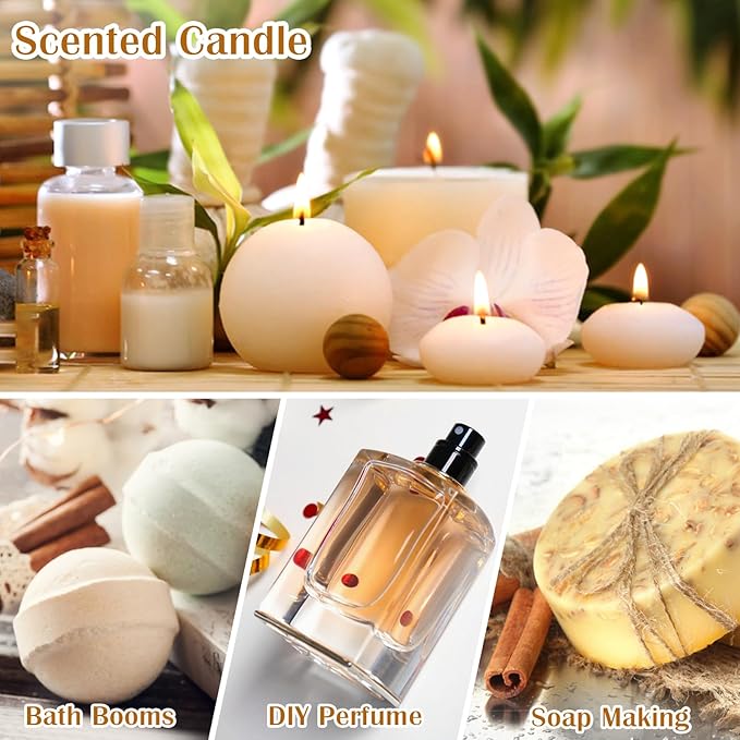 Bakery Essential Oils Set - Fragrance Oil for Diffusers, Candle Making - Pumpkin Pie, Coffee Cake, Oatmeal Cookie, Gingerbread, Cinnamon Apple Aromatherapy Scented Oils (5ml)
