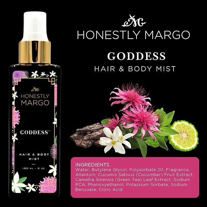 Goddess Hair & Body Mist (6 Oz) – Alluring Perfume for Women for Hair and Skin with Bergamot, Jasmine, Musk, Amber and Oud Scent – Luxury Hair Perfume for Women & Body Spray