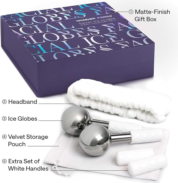 Ice Roller for Face - Puffy Eyes & Dark Circles - Facial Ice Globes for Cryotherapy