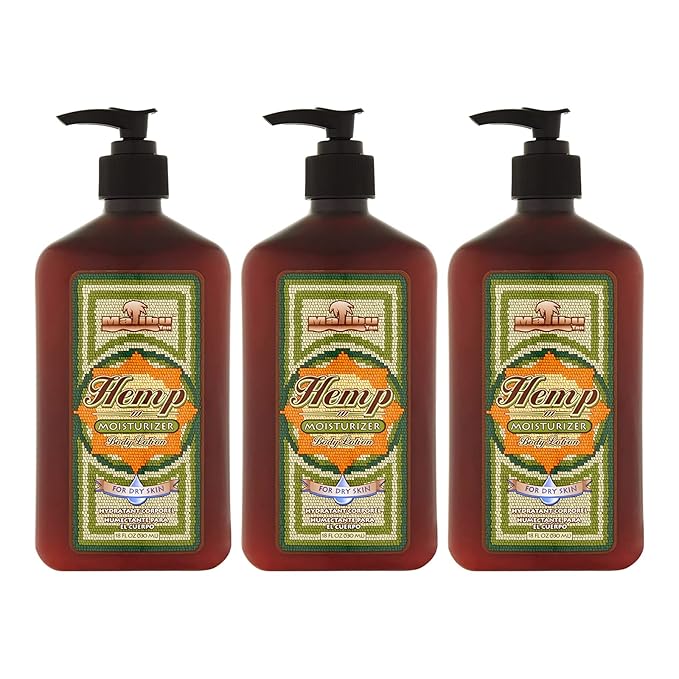 Malibu Tan For Dry Skin Hemp Body Lotion, 18 fl oz (3 Pack)