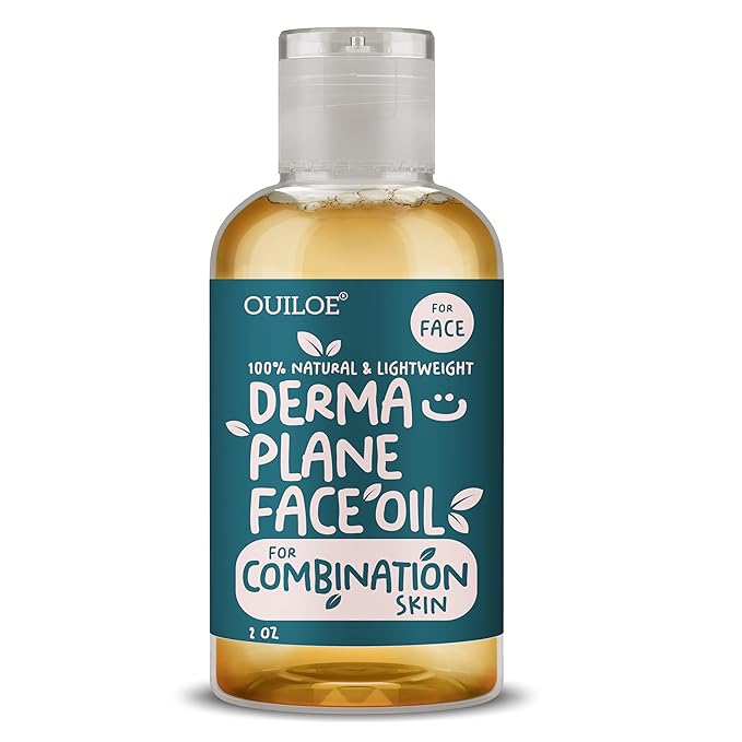 Dermaplane Oil for Combination Skin - Shave Oil for Women, Face Shaving Oil for Women, Use with a Dermaplaning Tool, Razor, Shaver or Microblade for Close Shave 2 oz by Ouiloe