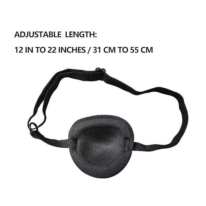 Black Single Eye Mask, Pirate Skull Crossbone Eye Patch，Adjustable 3D Eye Patch for Adult and Kid (Pirates Design)