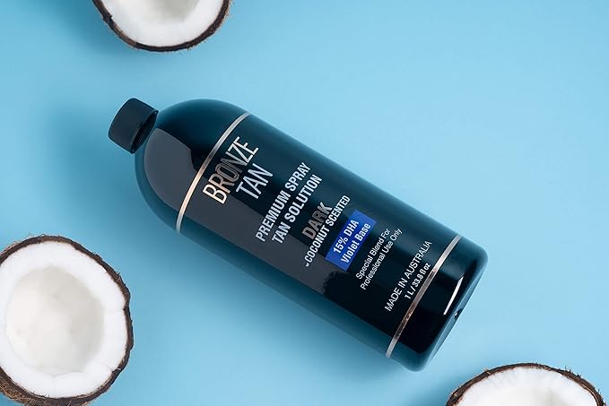Bronze Tan Special DARK Blend Premium Spray Tan Solution For Spray Tanning Professionals - Coconut Scented Sunless Tanning Solution (1 Liter / 33.8 FL OZ)