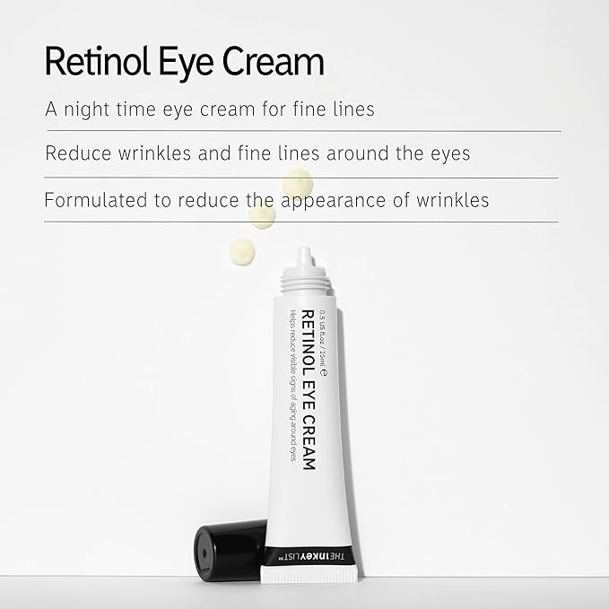 The INKEY List Retinol Eye Cream 0.5 oz/15ml, Reduce Wrinkles and Fine Lines, Night Cream, Vegan Friendly, Suitable For All Skin Types