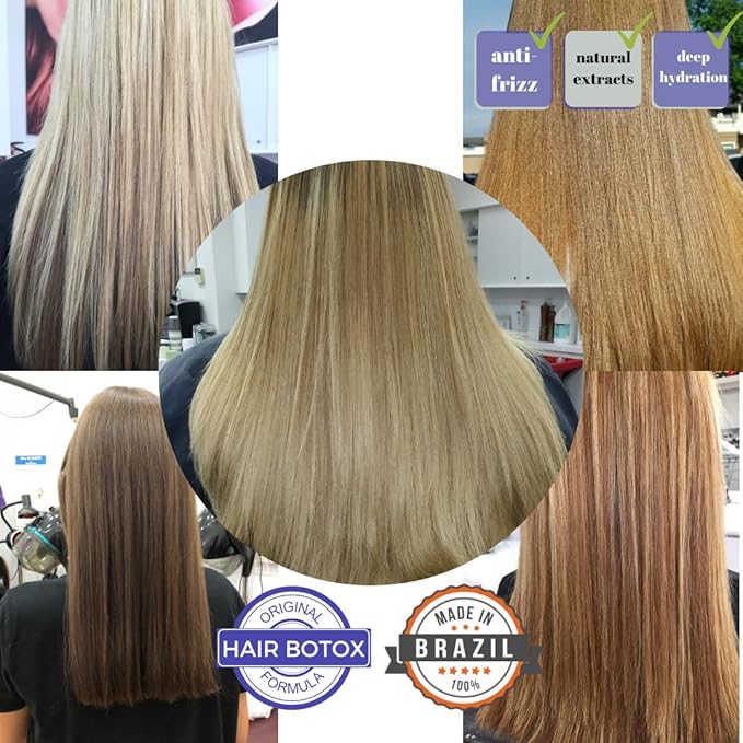 KERAZON Blonde Brazilian Hair BTX Treatment Purple Mask Platinum Effect & Silver Hair Providing Smoothing, Deep Hydration, Anti-Brass, Shine, Softness, Volume And Frizz Control. Salon Size.
