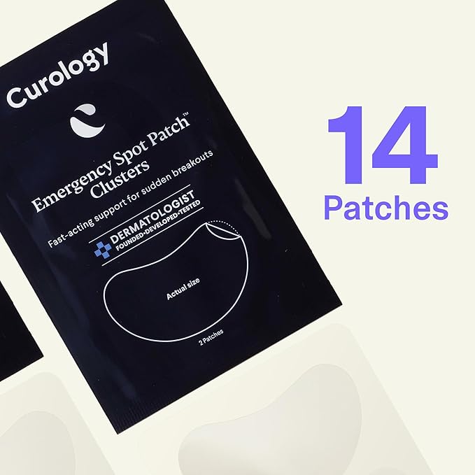 Curology Emergency Spot Pimple Patch Clusters for Breakouts, Large, Fast Acting, 14 Count
