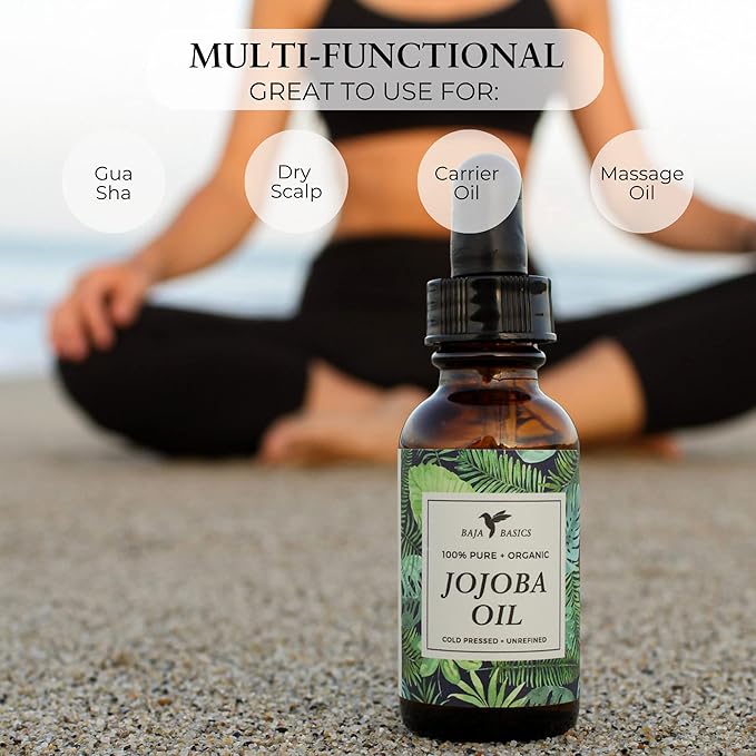 Pure Jojoba Oil for Skin Cold Pressed Moisturizer for Face, Body, Nails and Hair – Multi-Purpose Beauty Product – Vitamin E – Anti-Aging, Hydrating Oil for Men and Women – 4 oz Bottle