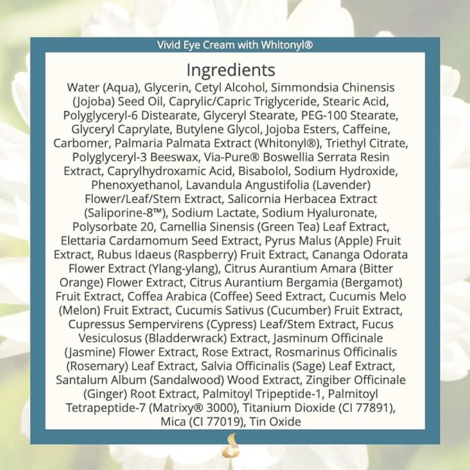 VIVID Peptide Eye Cream with Whitonyl for Dark Circles, Puffiness and Fine Lines - Brightens and Boosts Collagen for Firmness and Hydration