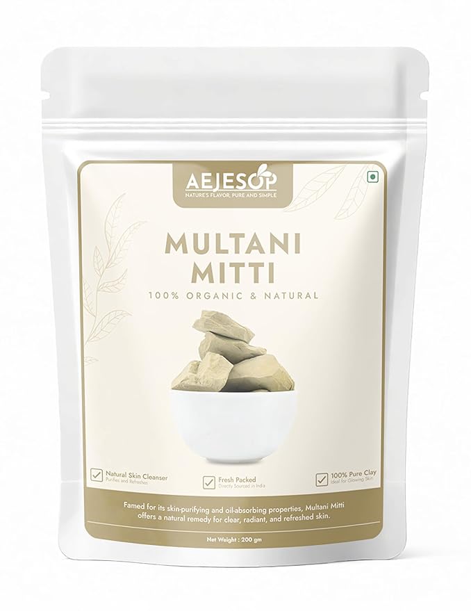 Multani Mitti, Natural Clay, Clay Mask, Clay Face Mask, Natural Mud Mask, 7 oz (200 gm)