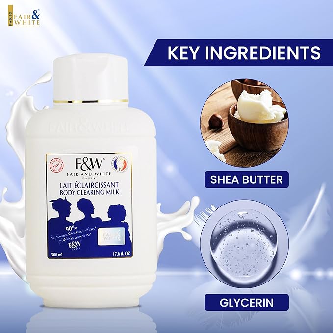 F&W Original Body Clearing Milk - 17 fl oz, Dry Skin Moisturizer for Fair Skin Tones