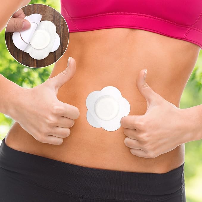 50pcs Castor Oil Wraps for Belly Button, Self-Adhesive Disposable Removable Cotton Patches Breathable Single-Use Organic Compress Pads (Oil Not Included)