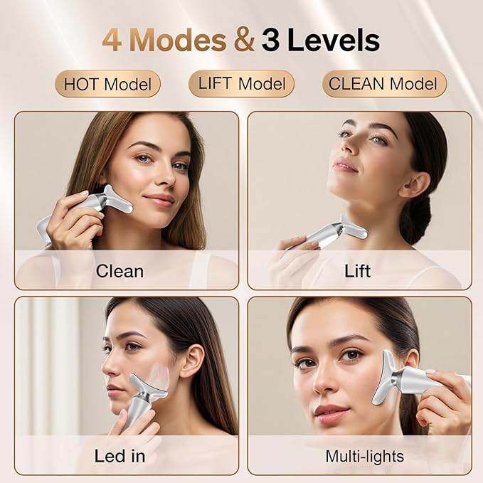 Facial Massager Red-Light-Therapy-for-Face, LED Light Therapy Device, Face Tool for Skin Care