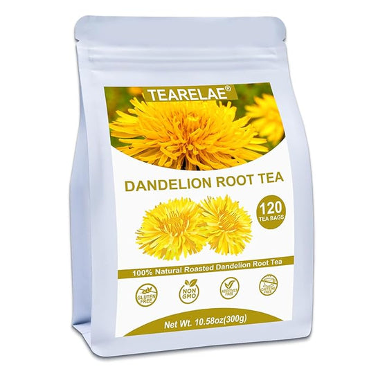 TEARELAE - Dandelion Root Tea - 2.5g x 120 Count - Premium Roasted Dandelion Tea Bags with Pleasant Nutty Aroma - Caffeine Free - Support Healthy Digestion