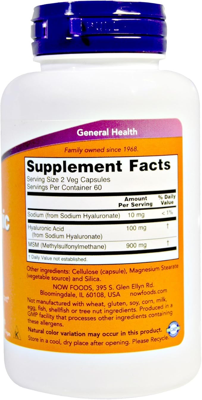Now Foods Now Foods, (3 Pack) Hyaluronic Acid, 50mg, 120 Veg Capsules