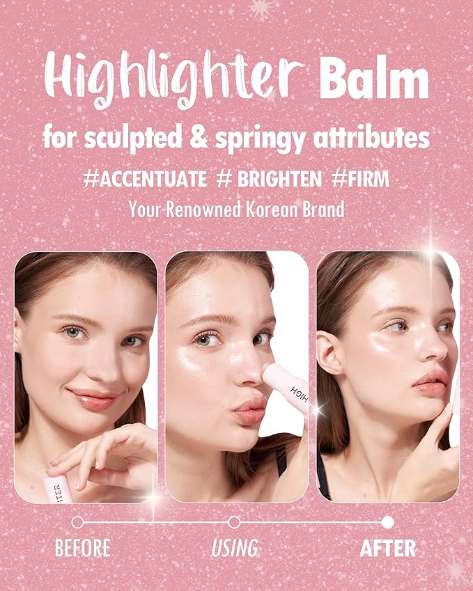 KAHI BALM SERIES | Highlighter Balm stick - Skin-Illuminating Highlighter Makeup Stick | Long-lasting Pink Highlighter Makeup | Korean Highlighter Stick for Aging-Lines Improvement
