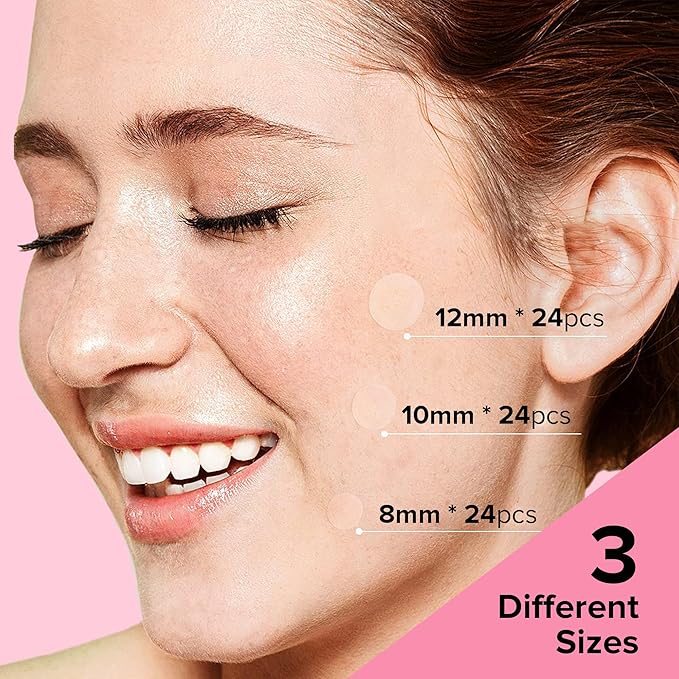 The Pink Method Pure Patch Hydrocolloid Pimple patches for face with Salicylic Acid Tea Tree Centella Calendula Acne Patch Zit Stickers Blemish Spot cover | 3 Sizes| 72 Count