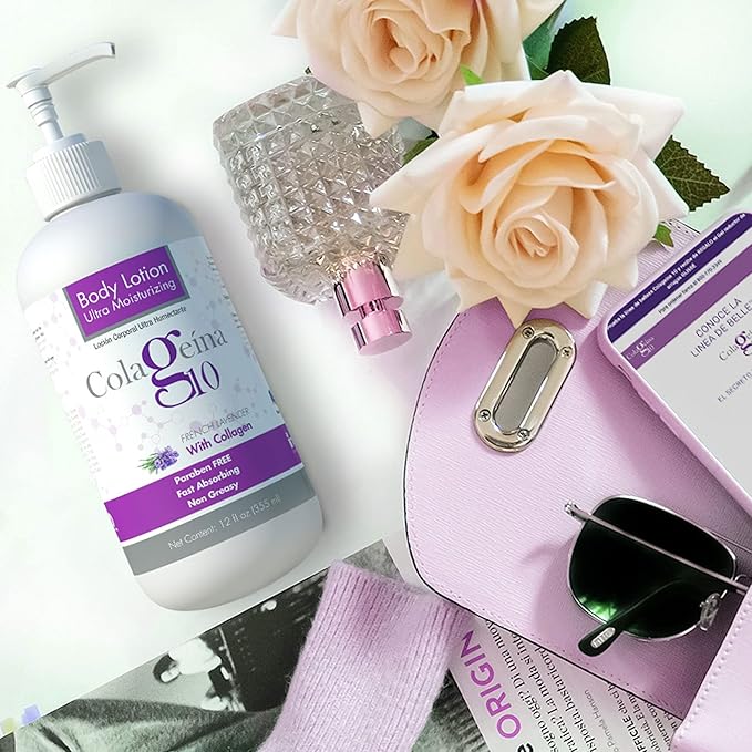 Colageina 10 Ultra Moisturizing Body Lotion (12 fl oz) - French Lavender - Non Greasy, Fast Absorbing, Anti-Aging, Daily Lotion Powered by Hydrolyzed Collagen