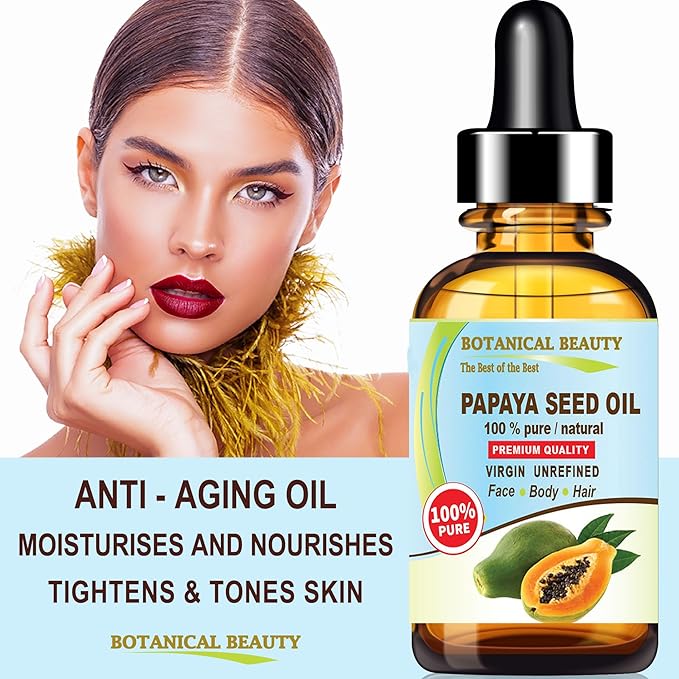 Botanical Beauty PAPAYA SEED OIL WILD GROWTH 100% Pure Natural Virgin Unrefined Undiluted Cold Pressed Carrier Oil for Face, Skin, Hair, Lip, Nails 1 Fl. oz. - 30 ml