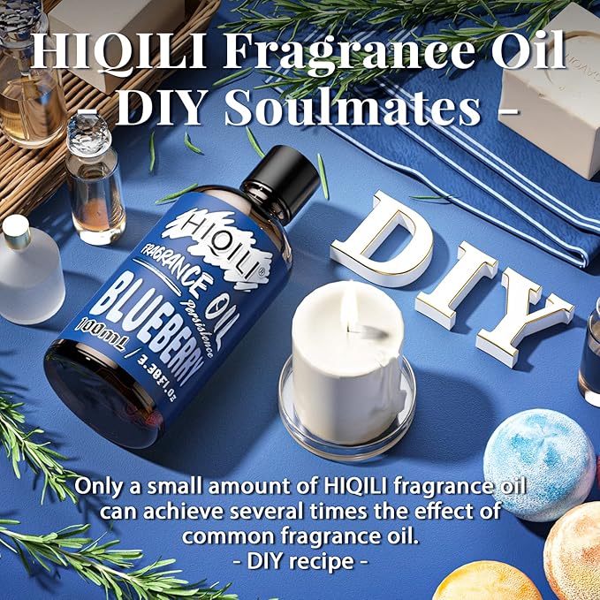 HIQILI Blueberry Essential Oil - Premium Fruit Fragrance Oil for Candle Making, Diffuser, Perfume, DIY, 3.38 Fl Oz Halloween Thanksgiving