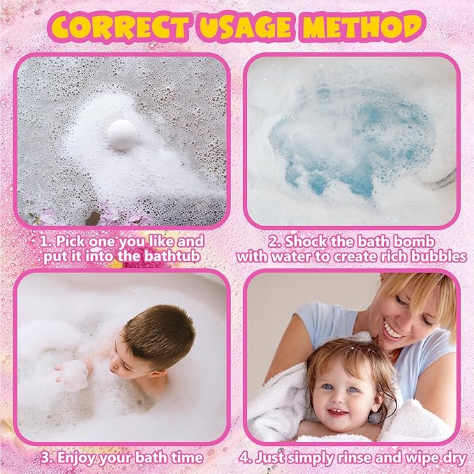 Bath Bombs for Kids with Surprise Toys Inside, 12 Pack Essential Oil SPA Bath Bombs, Bubbles Gentle and Safe Fragranced Bath Balls, Halloween Birthday Christmas Gift Set for Kids Boys Girls