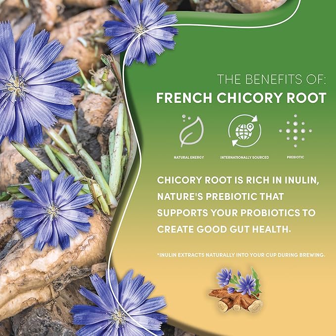 Teeccino French Roast Herbal Tea - Rich & Roasted Herbal Tea That’s Caffeine Free & Prebiotic for Natural Energy, Coffee Alternative, 25 Tea Bags