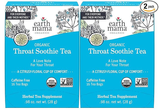 Throat Soothie Tea with Elderflower for Immune Support | Formulated with No Licorice | Safe for Kids & During Pregnancy, 16-Count (Packaging May Vary, 2-Pack)
