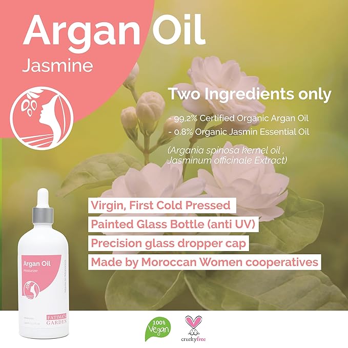 Fatima's Garden Argan Oil with Jasmine - Natural Moisturizer, 100ml