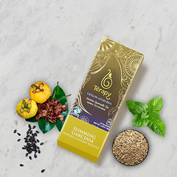 Térapy Ceylon All Day Slimming Tea | All Natural Herbal Ingredients featuring Garcinia Cambogia | Organic Herbal Slimming Tea Bags | Eco-friendly Individually Wrapped Tea Bags - 18 Count