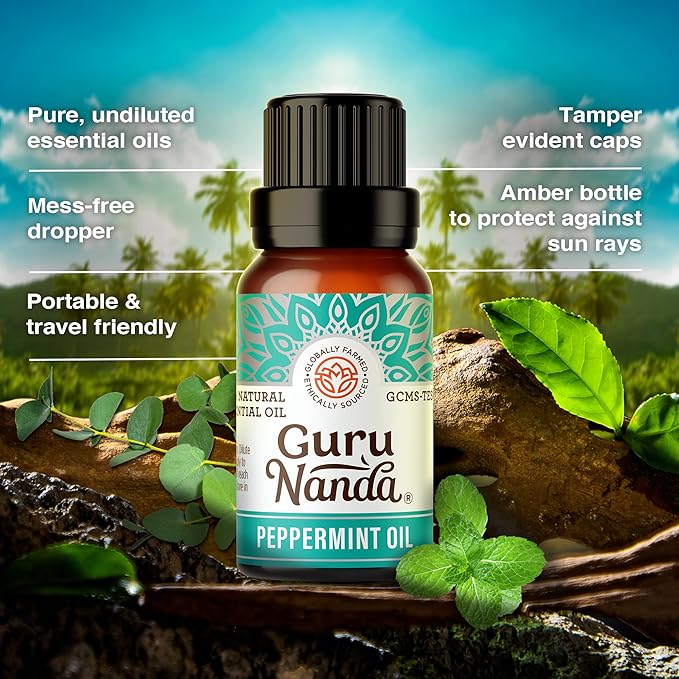 GuruNanda Breathe Essential Oil Set (Pack of 3 x 0.34 Fl Oz) - 100% Pure, Natural & Undiluted Diffuser Oils for Aromatherapy - Helps Support Clear Breathing - Suitable for Massages & DIY Recipes