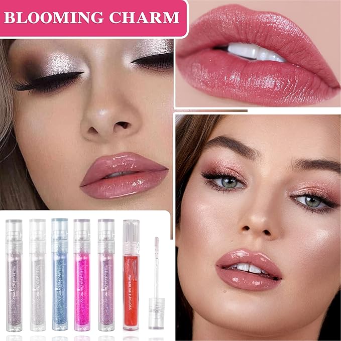 6 PCS Clear Glass Hydrating Lip Women,Lip