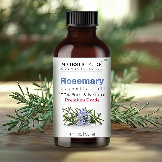 MAJESTIC PURE Rosemary Essential Oil | 100% Pure and Natural Rosemary Oil | Premium Grade Essential Oils for Hair Care, Home Diffusers, Skin, Aromatherapy, Massage and Humidifiers | 1 Fl Oz
