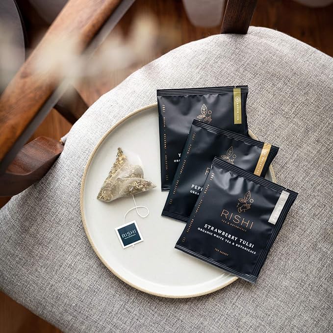 Rishi Tea English Breakfast Tea - Organic Sachet Tea Bags, Energizing & Caffeinated Pure Black Tea, Ideal for Hot or Iced Tea - 50 Count