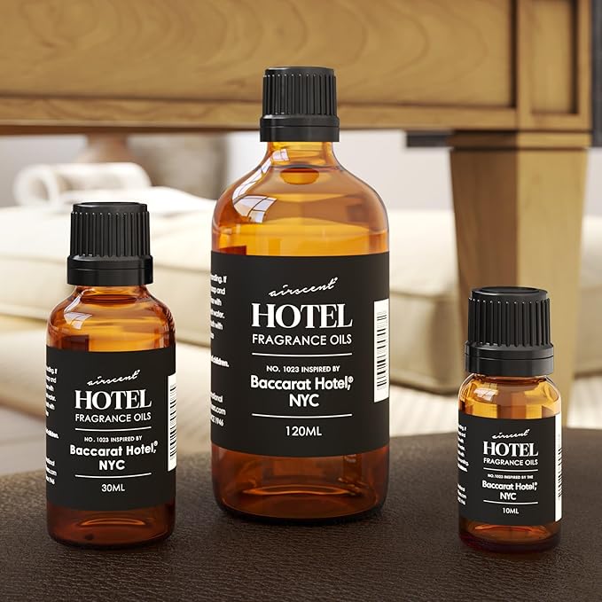 AirScent Hotel Diffuser Oil Inspired by The Baccarat Hotel Scent - Love Affair Fragrance Oil No. 1023 for Ultrasonic and Waterless Diffusers and Crafting - 500 mL, 16.9 fl oz Glass Bottle