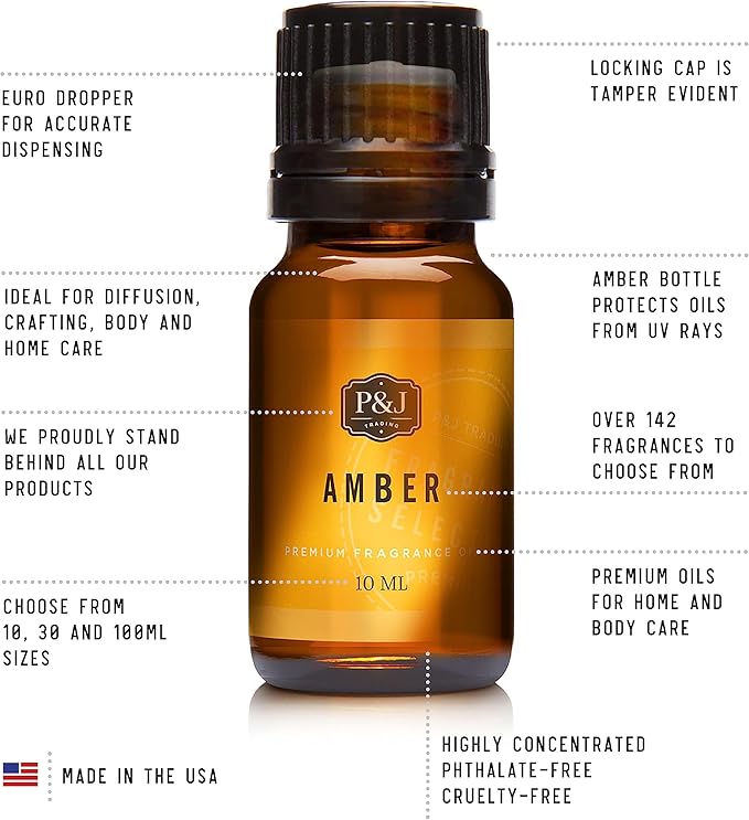 P&J Trading Nature Set of 6 Premium Grade Fragrance Oils - Forest Pine, Ocean Breeze, Rain, Fresh Cut Grass, Sandalwood, Bamboo - 10ml