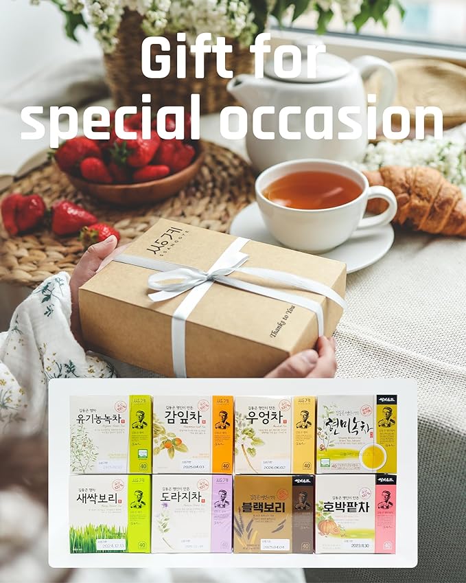 Ssanggye Oriental Raisin Tree Tee 1.0g X 40 Tea Bags, Mild Savory Clean Taste Premium Herbal Tea Dried Roasted Traditional Berry Water Coffee Alternative Hot & Cold for 4 Seasons Made in Korea