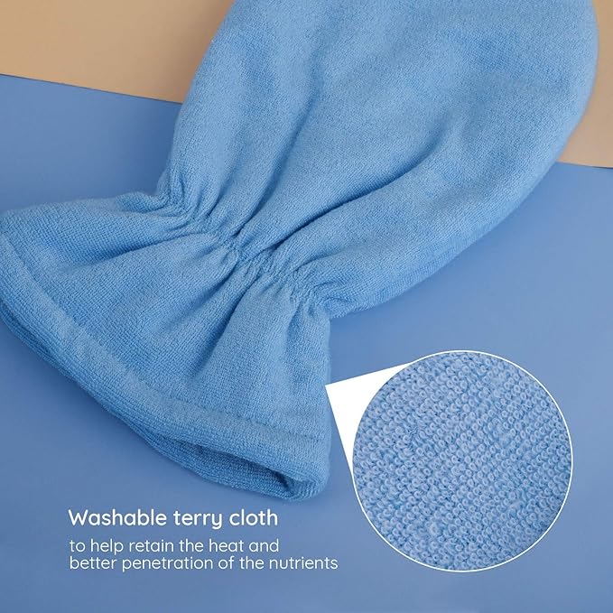 Segbeauty 4pcs Paraffin Wax Gloves, Thick Paraffin Heated Hand SPA Mittens, Gloves for Hot Wax Hand thera-py Bath Paraffin Thermal treat-ment SPA Wax Warmer Paraffin Wax Machine Blue